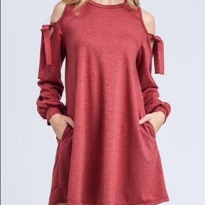 Sweater dress with cold shoulder- brand new